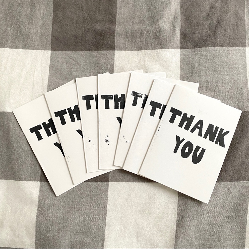 rustic minimalist thank you greeting card